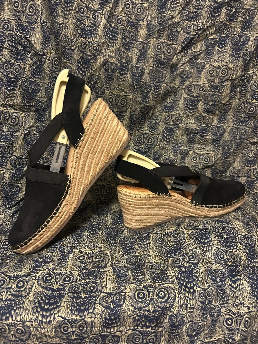 Born Women’s Black Espadrille Meade Wedge Slip-On Sandals